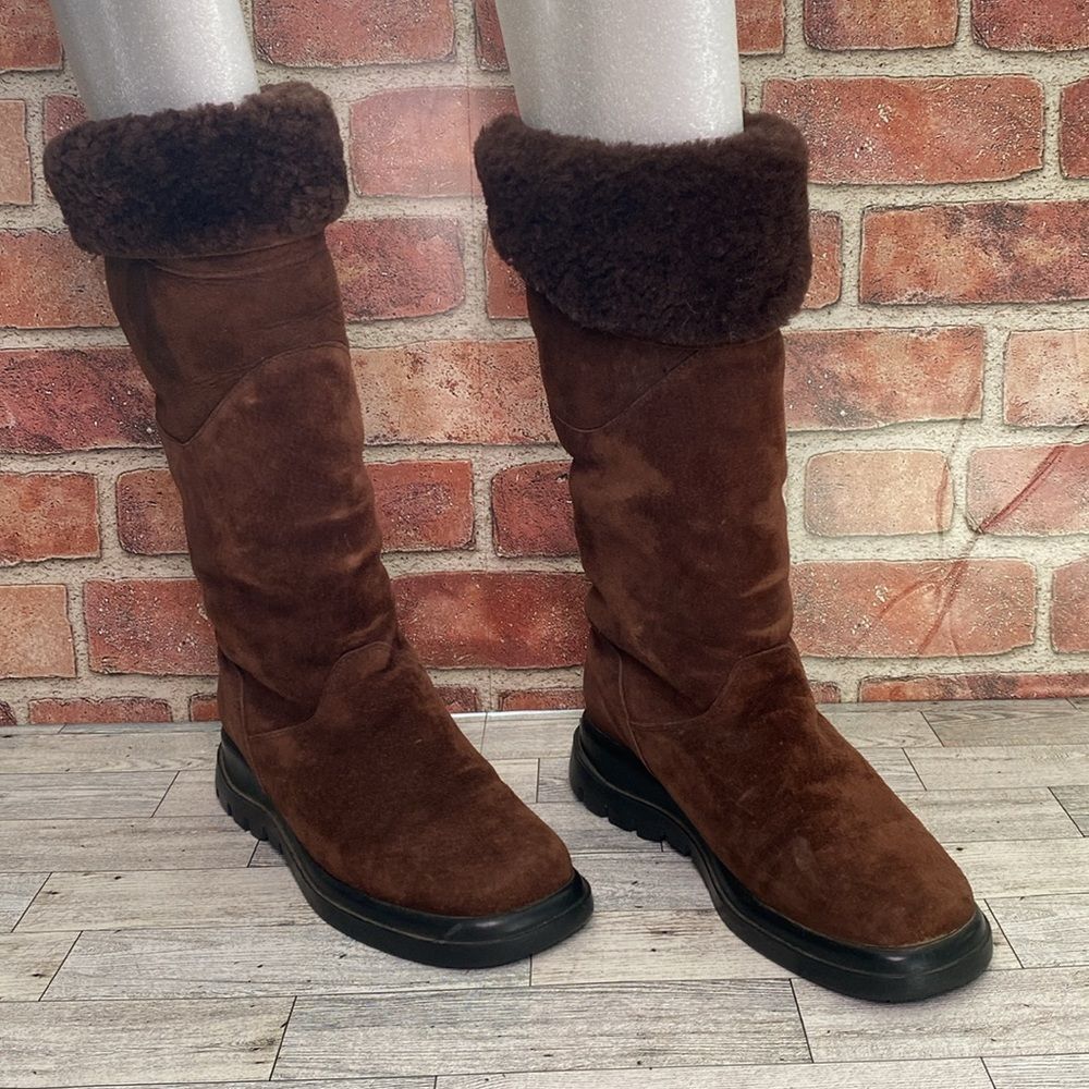 Vintage Blondo Waterproof Tall Shearling Lined Boot Women’s 7B Brown Suede